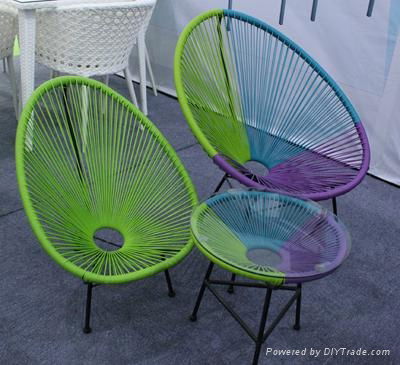 Balcony  colourful  rattan chair  2