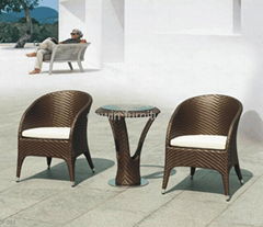 Rattan balcony talk set with cushion