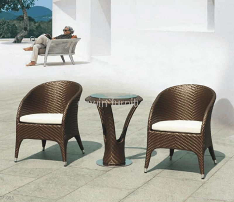 Rattan balcony talk set with cushion