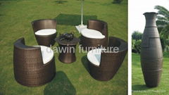 stackable rattan furniture in vase shape 