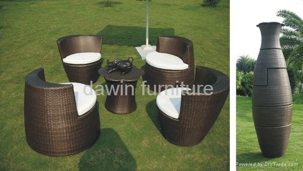 stackable rattan furniture in vase shape 