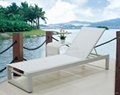 Mesh fabric  chaise lounge with wheel
