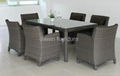 Rattan dining table with 6 chairs  1