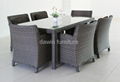 Rattan dining table with 6 chairs  5