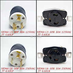 30A 250VAC TWIST LOCKING PLUG RECEPTACLE