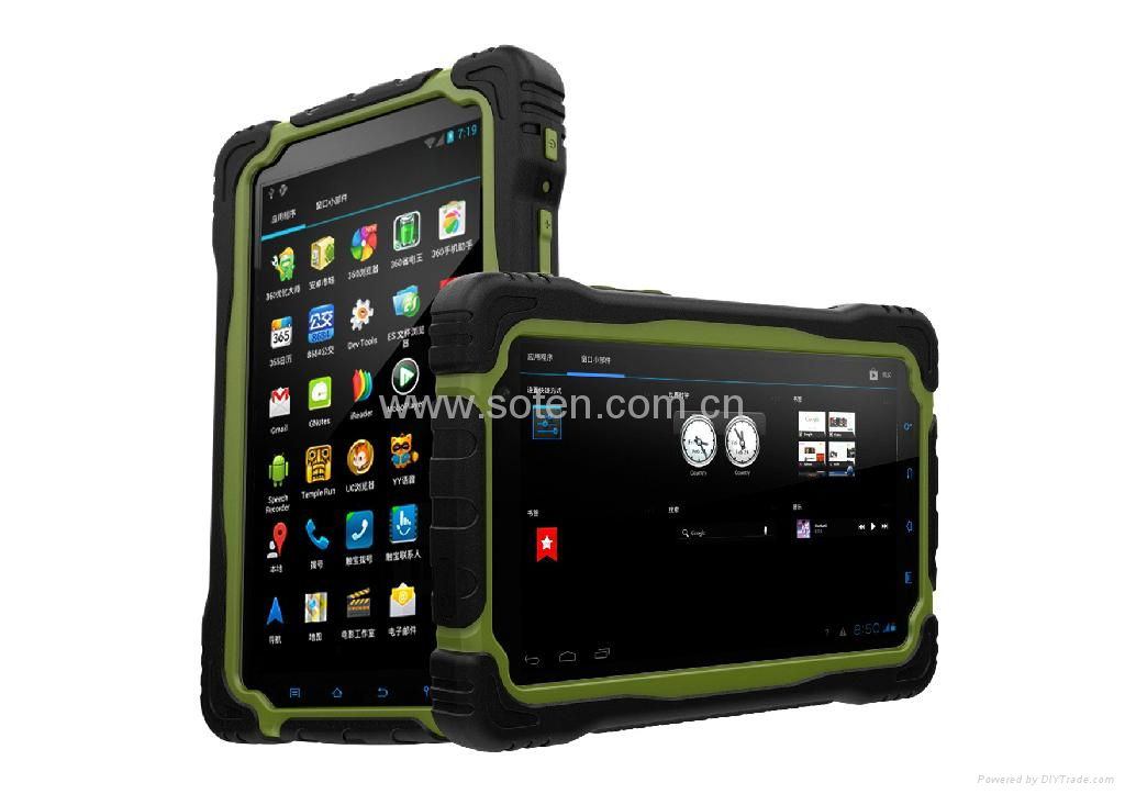 T70 Waterproof Tablet R   ed with 7 Inch Touch Screen Quad Core GPS 3G