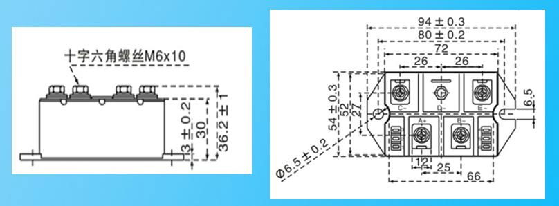 Single-Phase Bridge Rectifier Module MDQ50-16  2