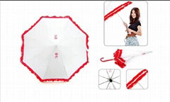 Pagoda Umbrella with Frilled Lace for YUE-SAI