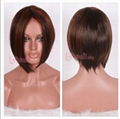 short brown women straight lace front Wig 1