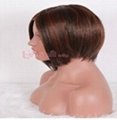short brown women straight lace front Wig 2