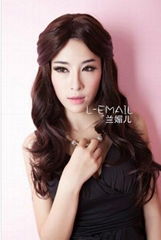 Top quality synthetic 60cm long dark brown beauty hair wig