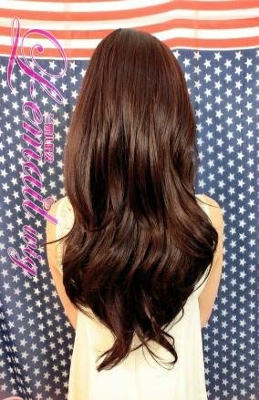 Top quality synthetic 60cm long dark brown beauty hair wig 3