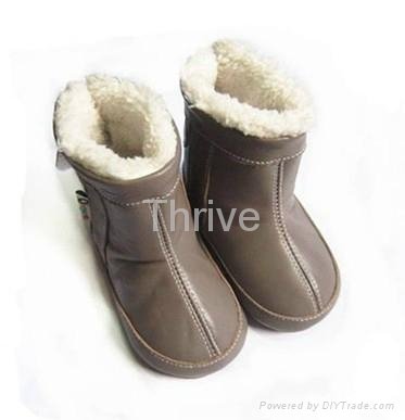 Baby soft sole leather boot infant toddler warm shoes 4