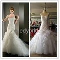 slimming fitted mermaid fit and flare applique wedding dress wedding gown