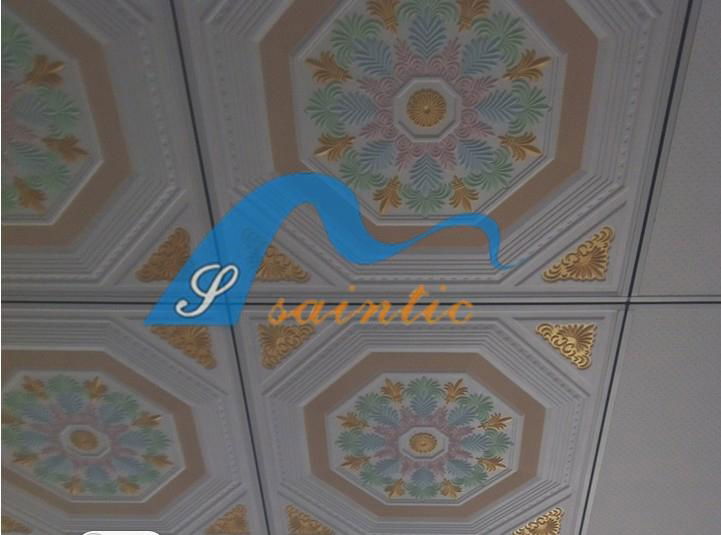 Artistic decorative suspended gypsum ceiling tile moulding design 3