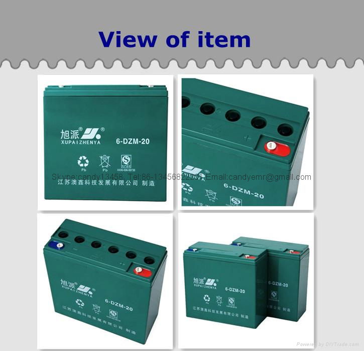 CE UL approved 12v20ah lead-acid electric bicycle scooter battery 2