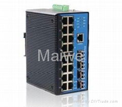 20 Ports Gigabit Din-rail Managed Industrial Ethernet Switch   MIGE7220