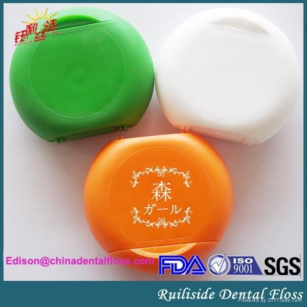 waxed circle shape dental floss with different flavour 1