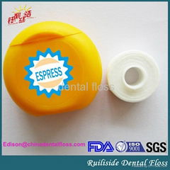 waxed circle shape dental floss with different flavour