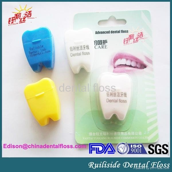 630d nylon waxed mint tooth shape dental floss 4