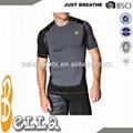 2014 newest men's running t-shirt slim fit shirt with insert on both sides 1