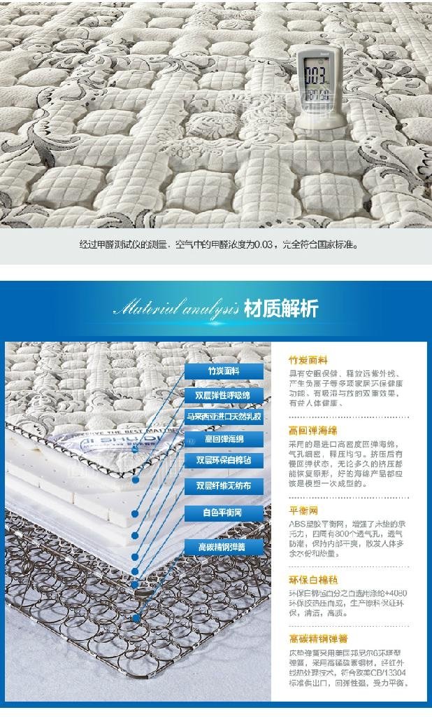 三層精緻加厚超軟靜音床墊 進口泰國乳膠加厚床墊 雙面使用30CM 5