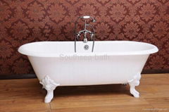 Dual cast iron bathtub