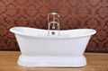 Double slipper cast iron bathtub