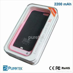 New rechargeable external Backup Battery case for iphone 5 5S 