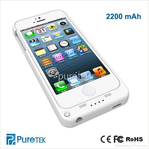 2200mah for iPhone 5 integrated battery case portable backup battery case  2