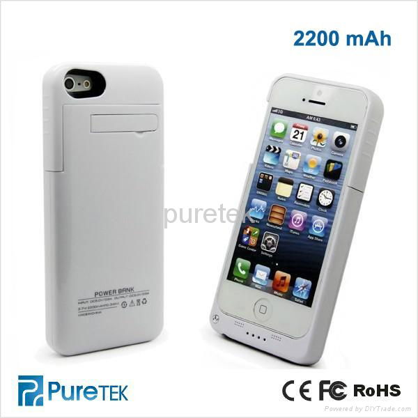 2200mah for iPhone 5 integrated battery case portable backup battery case  3