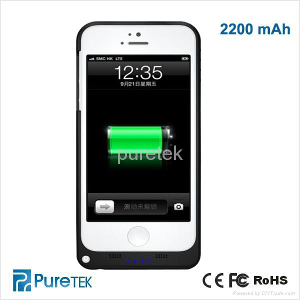 2200mah for iPhone 5 integrated battery case portable backup battery case  5