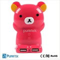 Universal Portable Cute Bear 5600mah Cartoon Power Bank With 2 USB Output Ports 1