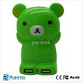 Universal Portable Cute Bear 5600mah Cartoon Power Bank With 2 USB Output Ports 3