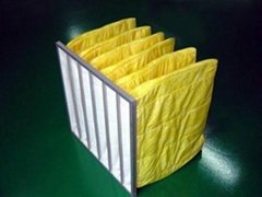 high quality long lifespan fiberglass yellow F8 pleated filter bag