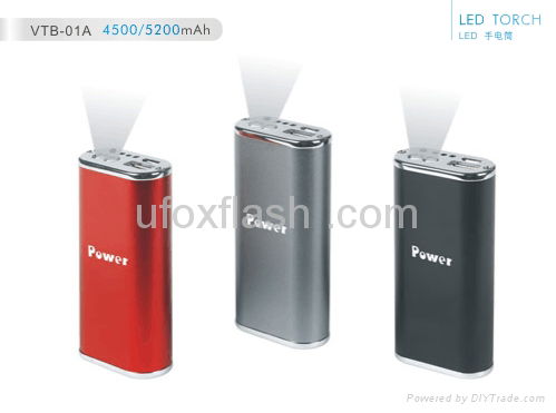 Super bright flashlight power bank