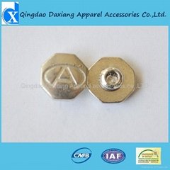 Fashionable alloy rivets for garment