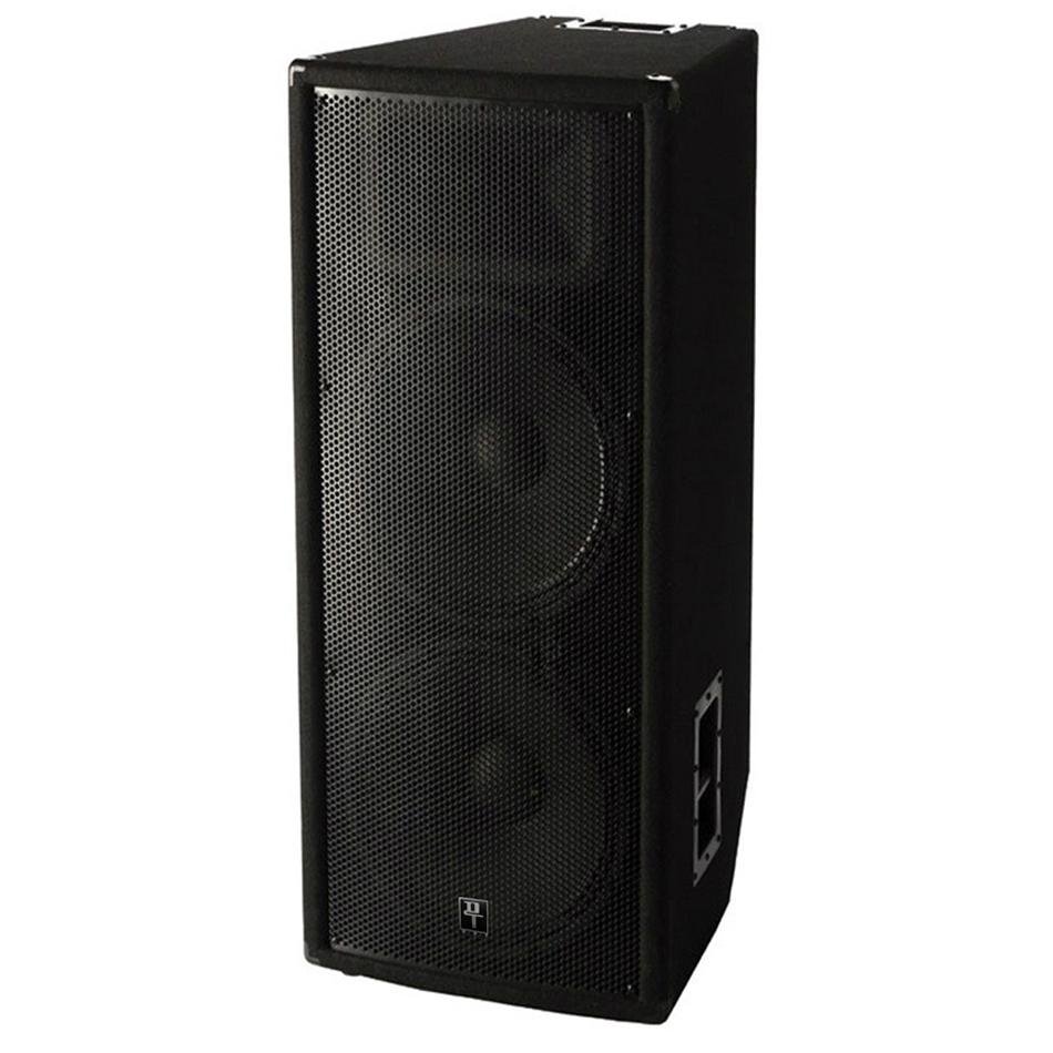 Dual 15-inch Black Carpet Passive Pro Audio DJ Loudspeaker