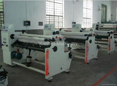 Large adhesive tape rewinding machine