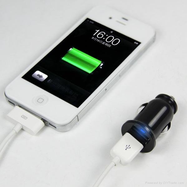 2013 good quality 2.1a mini usb car charger for iphone/ipad 3