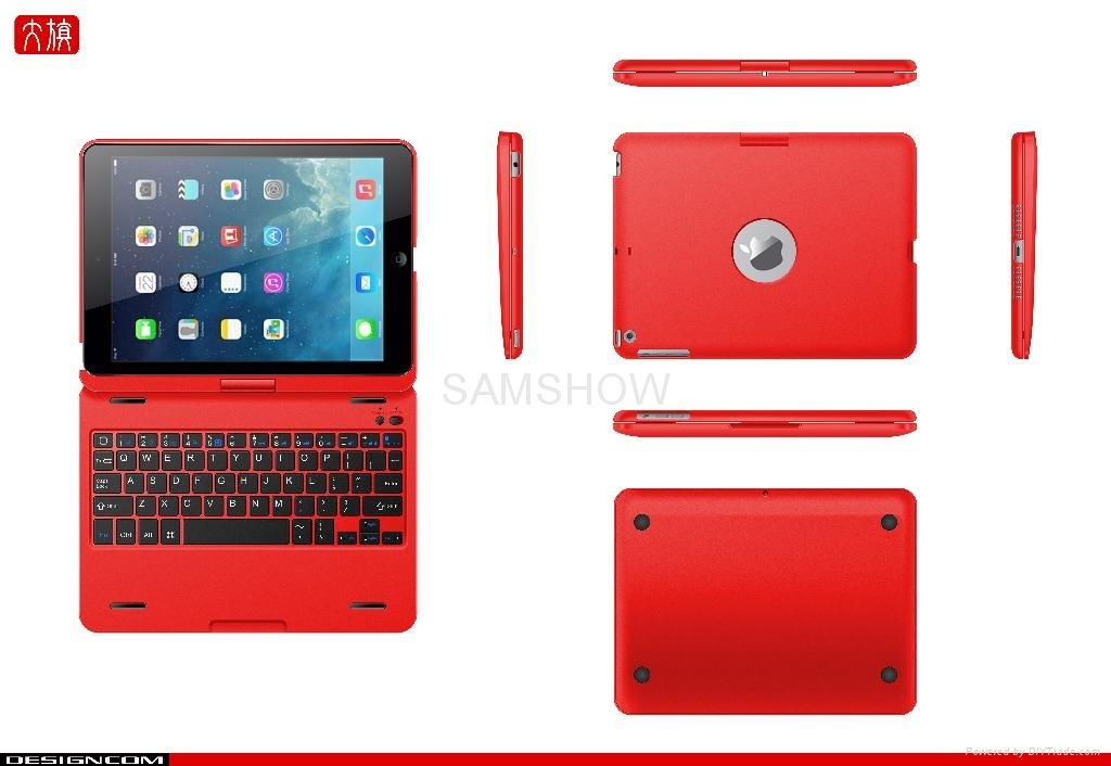 Exclusive patent Rotate 360 degrees bluetooth keyboard case for ipad 5 shenzhen  5