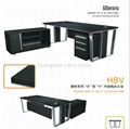 simple designed black office desk and furniture