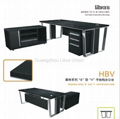 simple designed black office desk and furniture