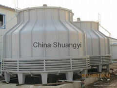 Bottle shape counter flow cooling tower