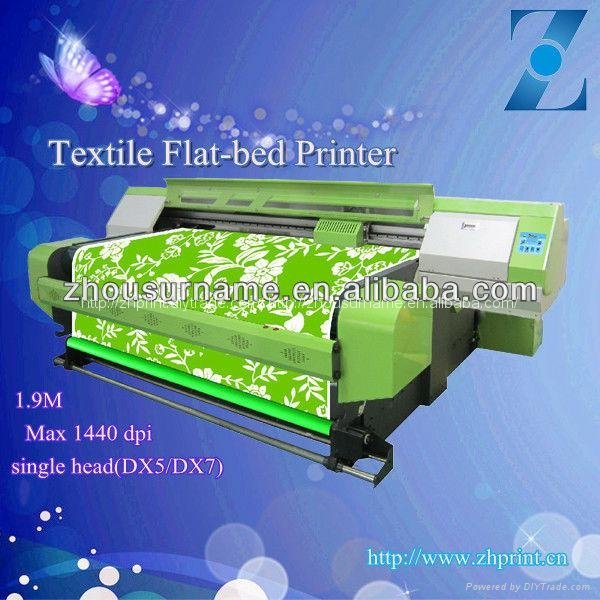 1.9M large format Digital Textile Flat-bed printer with DX5/DX7 single head  