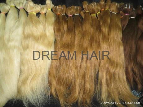 Double Drawn Machine Weft Colored Hair 4