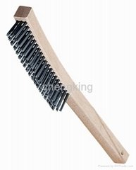 cheap wooden handle steel wire brush
