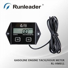 RL-HM011 Digital LCD Inductive Tachometer Hour Meter Used For Gasoline Engine