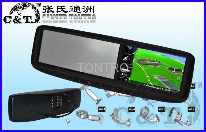4.3 inch car rearview mirror GPS