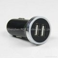 Hot Selling 2.4A Dual USB Car Charger with Ring Led  2